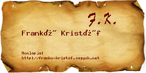 Frankó Kristóf névjegykártya