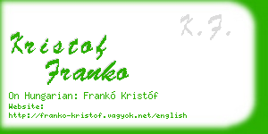 kristof franko business card