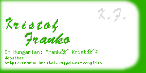 kristof franko business card